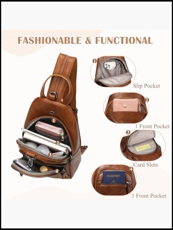 Convertible Sling Backpack Anti Theft Crossbody Bag Multi Pocket Travel Daypack main image 5